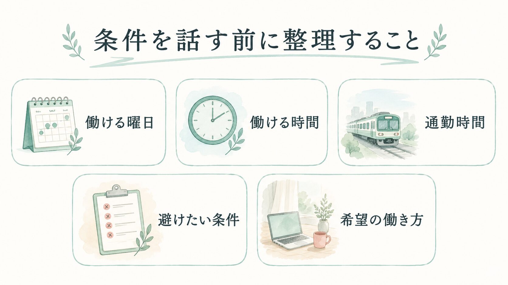 条件を話す前に整理することについて整理した薬剤師向け図解