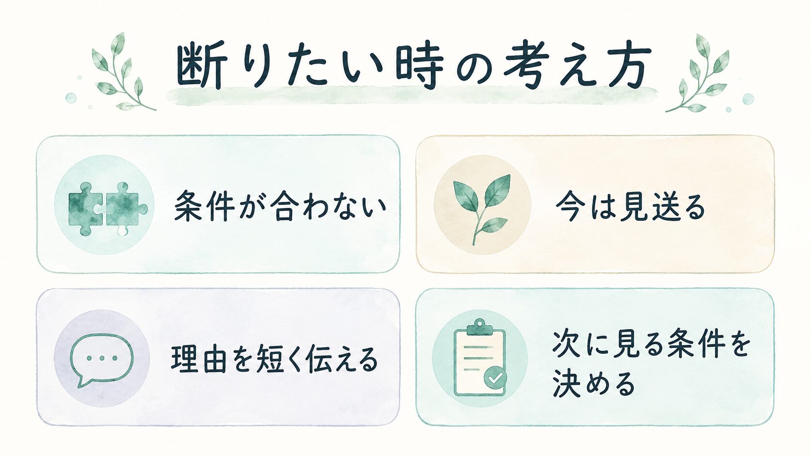 断りたい時の考え方について整理した薬剤師向け図解