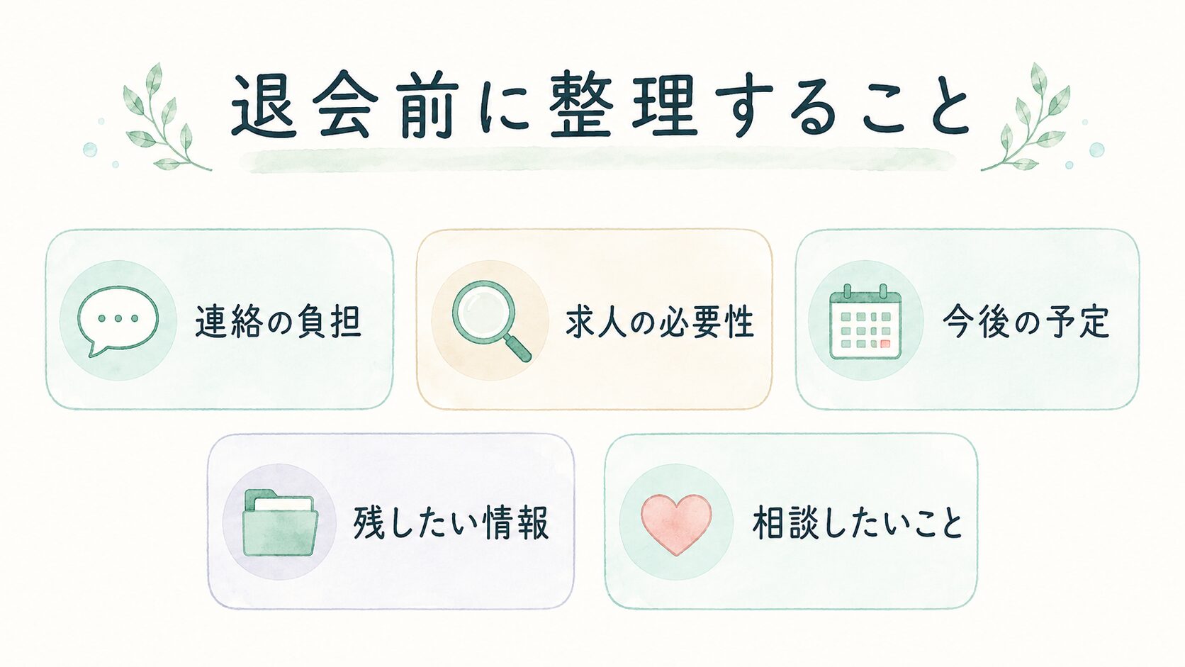 退会前に整理することについて整理した薬剤師向け図解