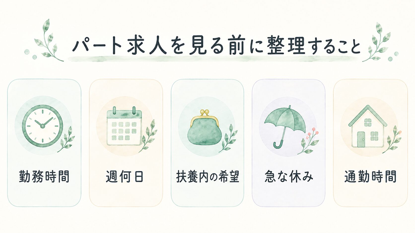 パート求人を見る前に整理することについて整理した薬剤師向け図解