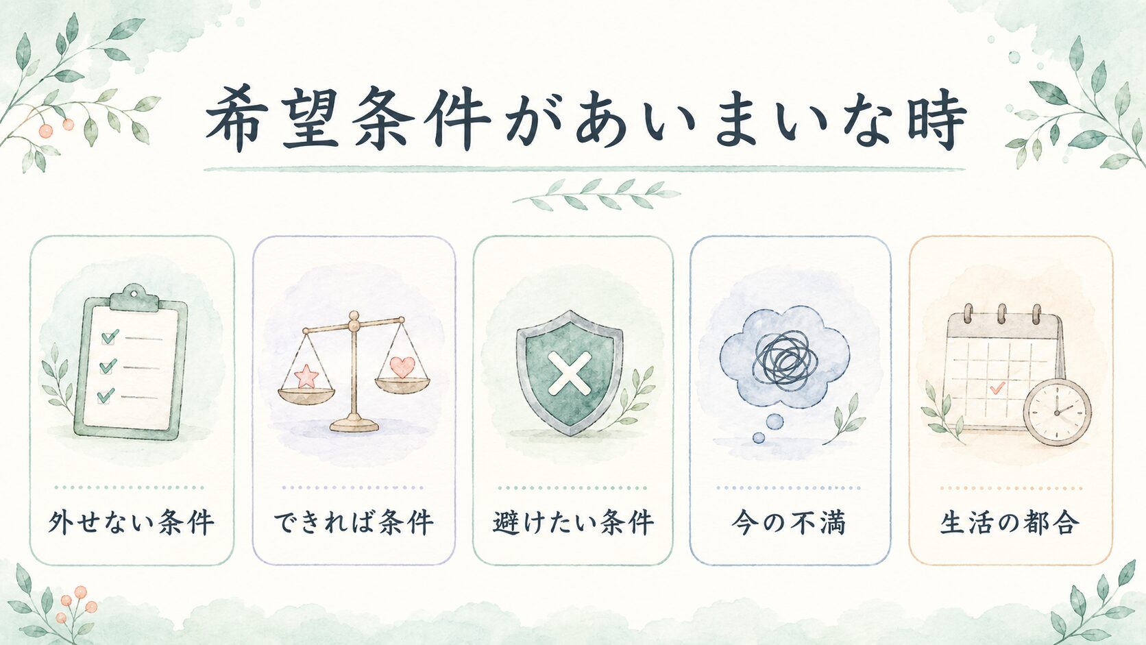 希望条件があいまいな時について整理した薬剤師向け図解
