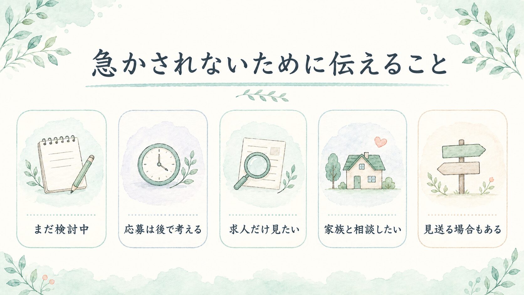急かされないために伝えることについて整理した薬剤師向け図解