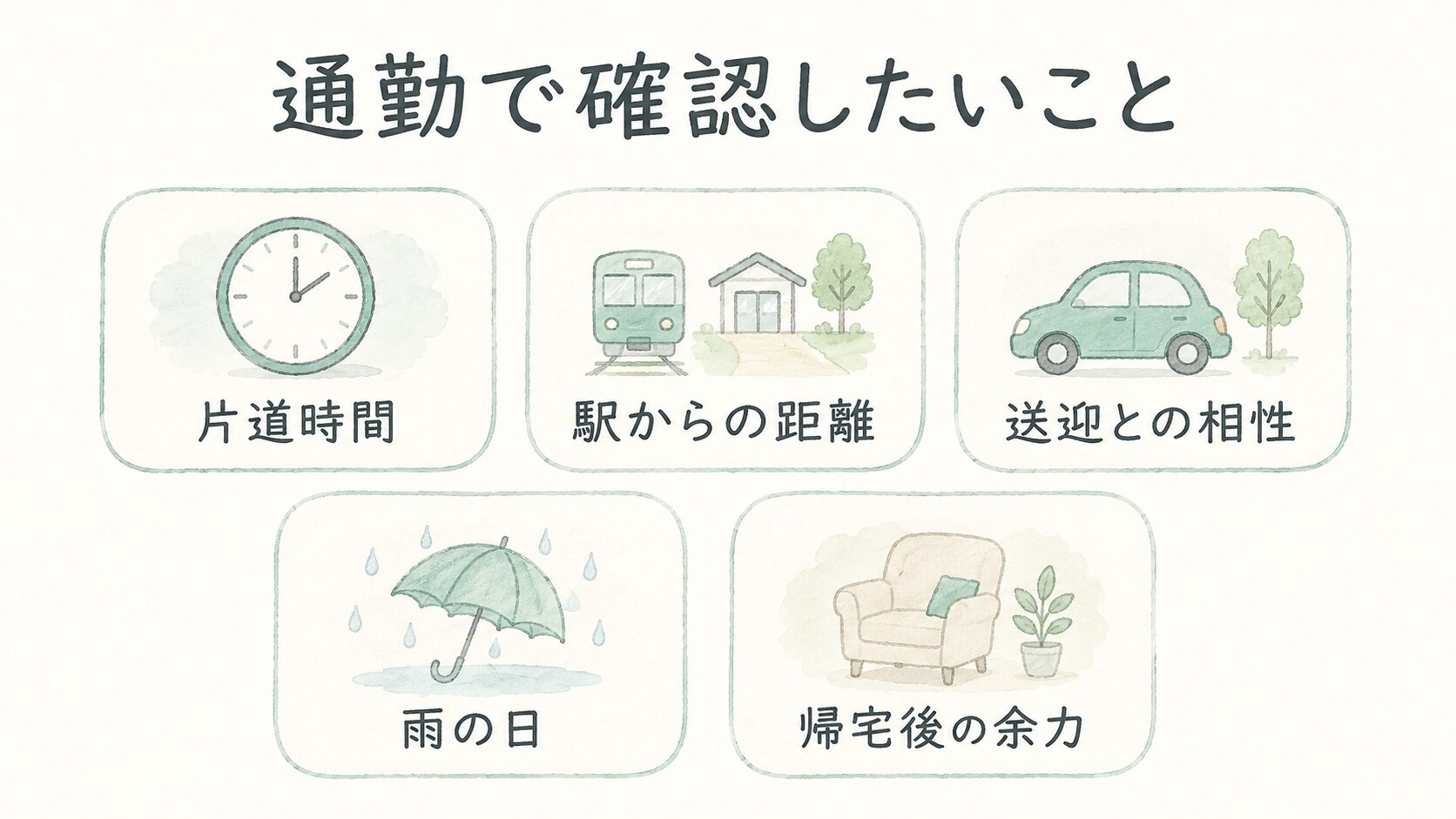 通勤で確認したいことについて整理した薬剤師向け図解