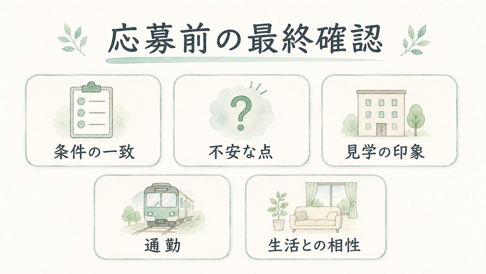 応募前の最終確認について整理した薬剤師向け図解