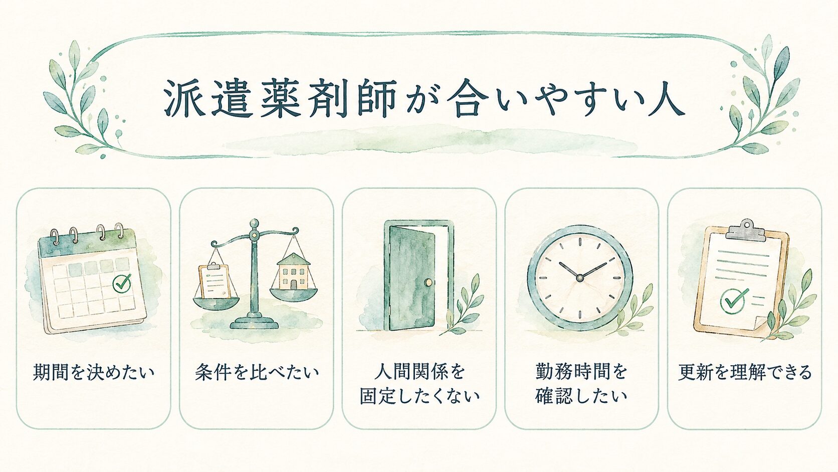 派遣薬剤師が合いやすい人について整理した薬剤師向け図解