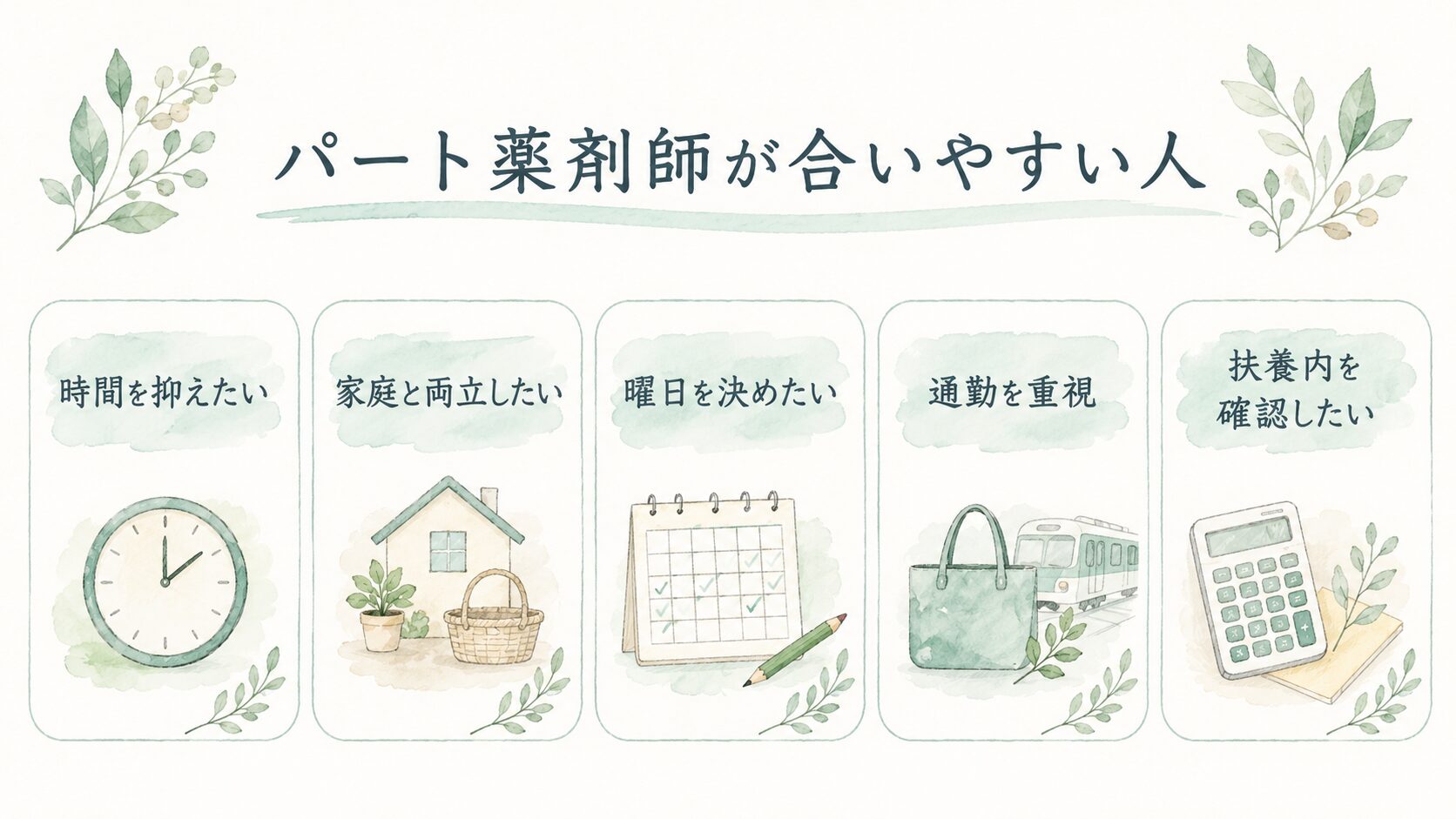 パート薬剤師が合いやすい人について整理した薬剤師向け図解