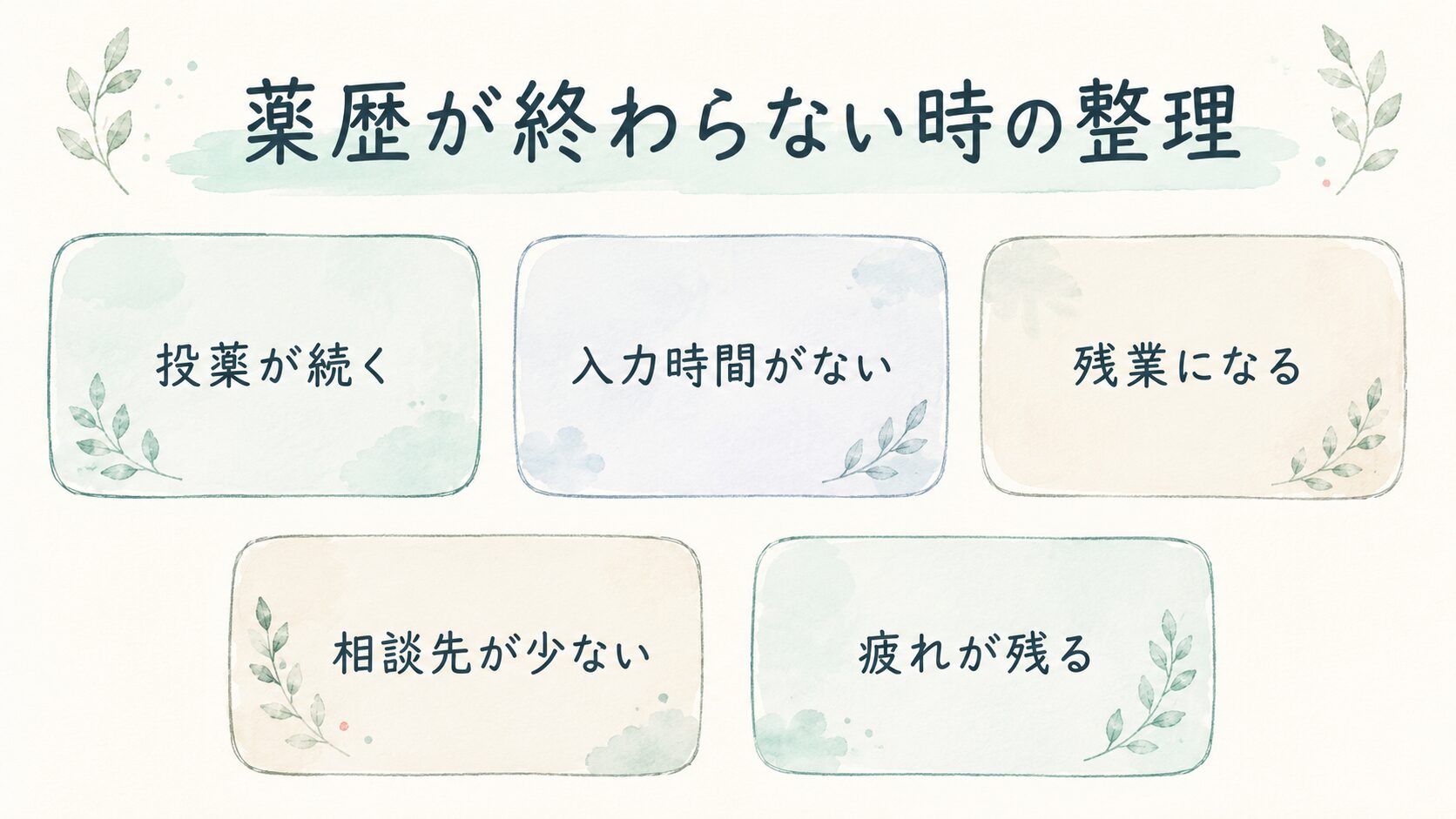 薬歴が終わらない時の整理について整理した薬剤師向け図解
