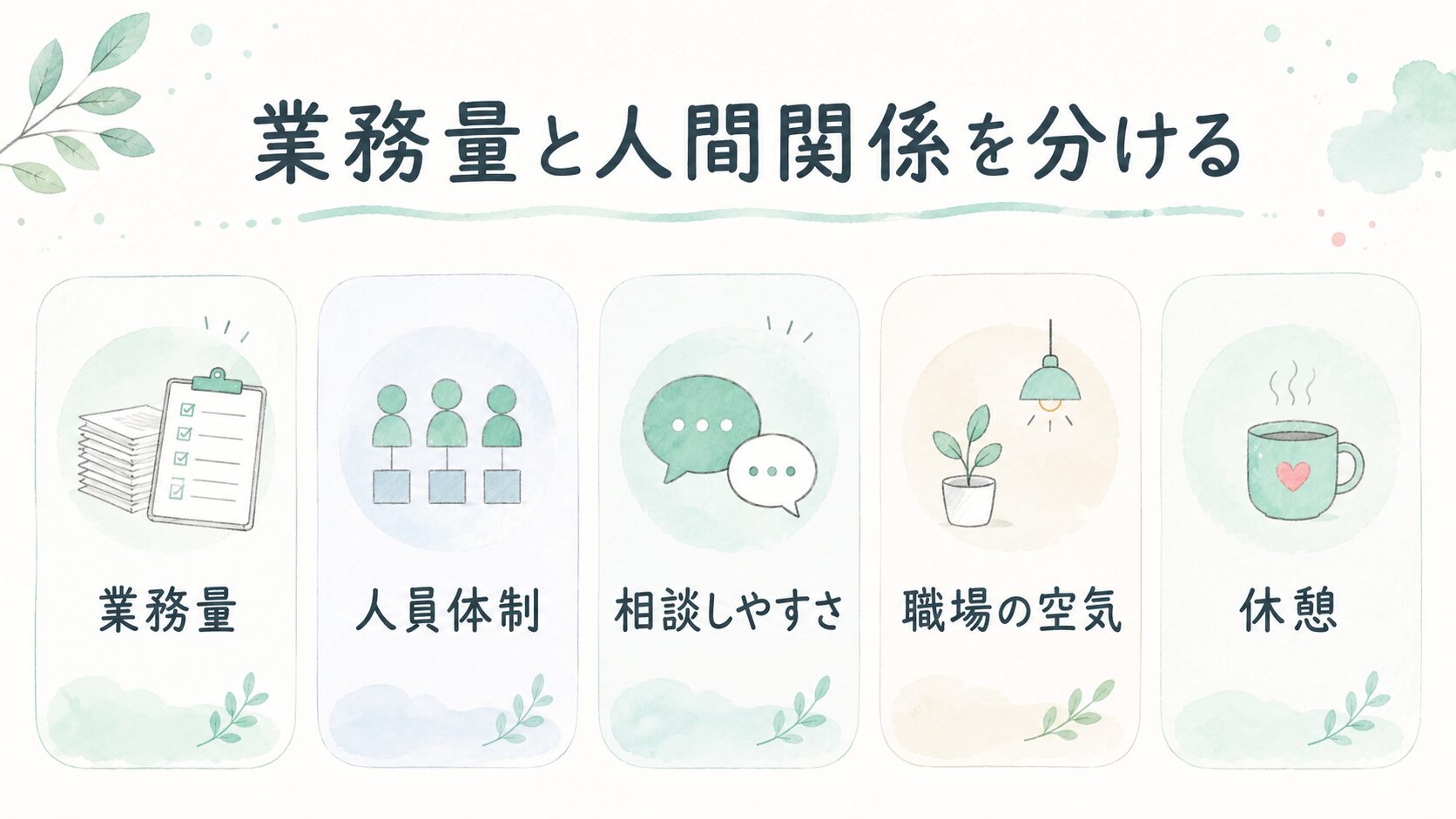 業務量と人間関係を分けることについて整理した薬剤師向け図解