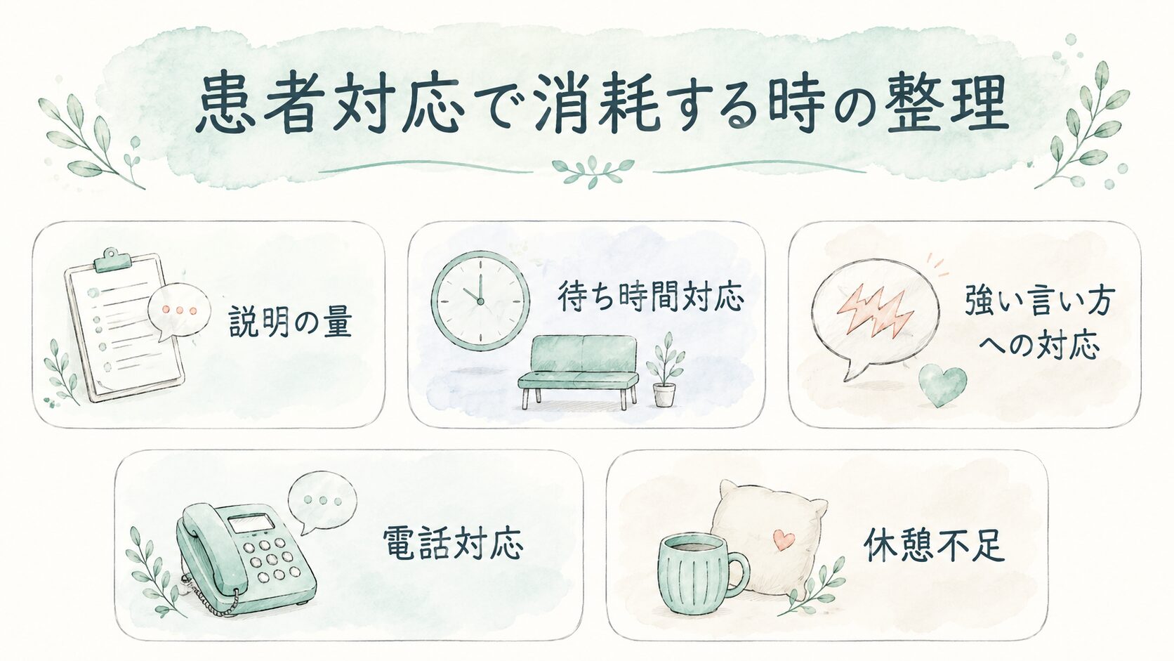 患者対応で消耗する時の整理について整理した薬剤師向け図解