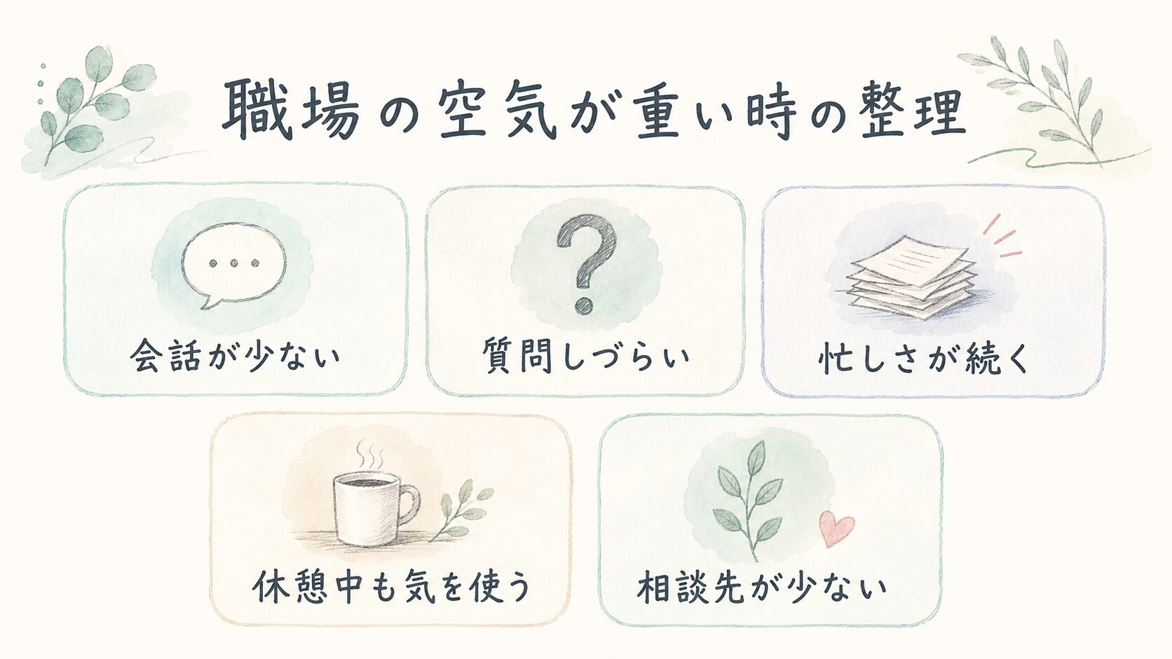 職場の空気が重い時の整理について整理した薬剤師向け図解
