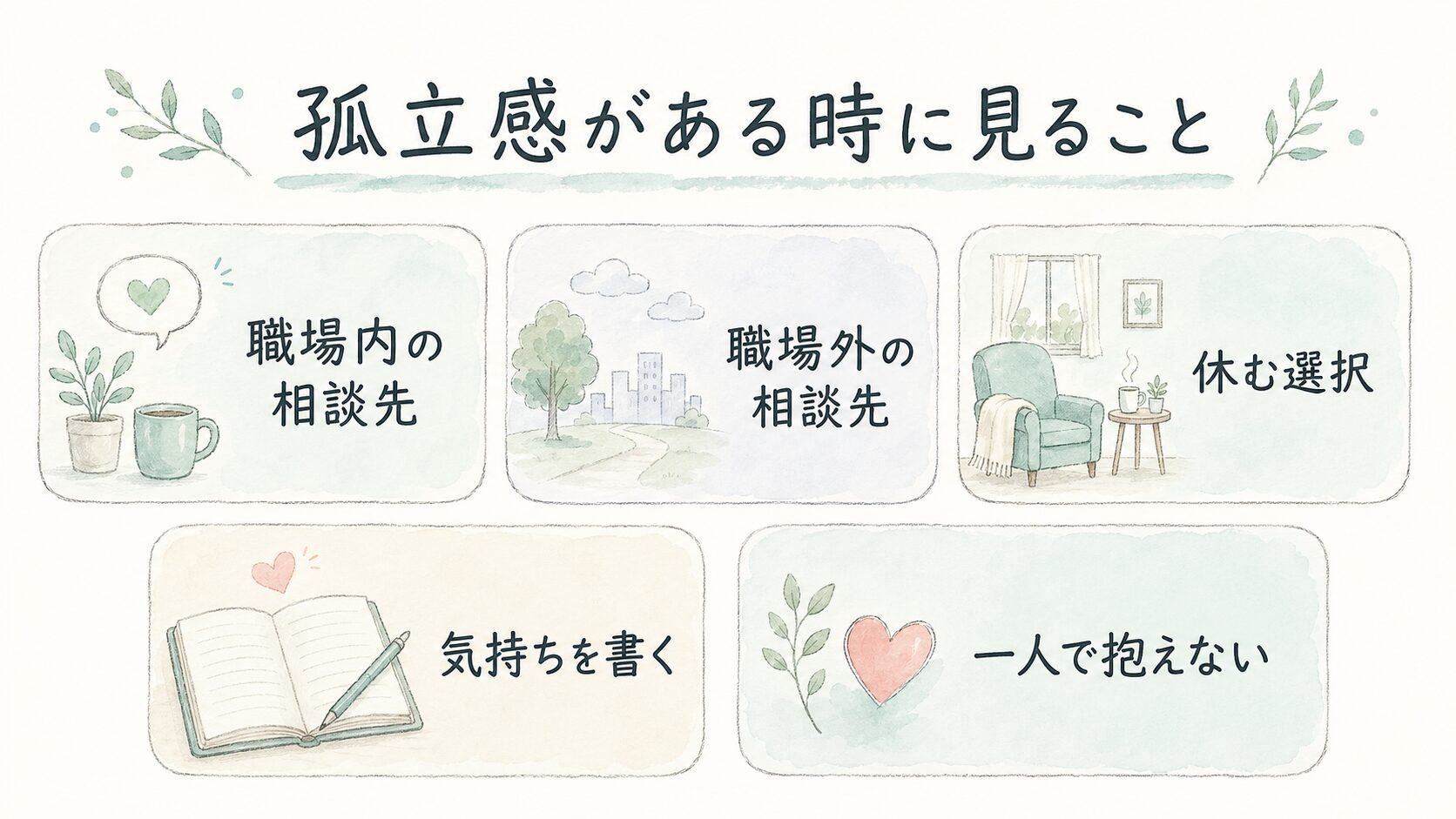 孤立感がある時に見ることについて整理した薬剤師向け図解