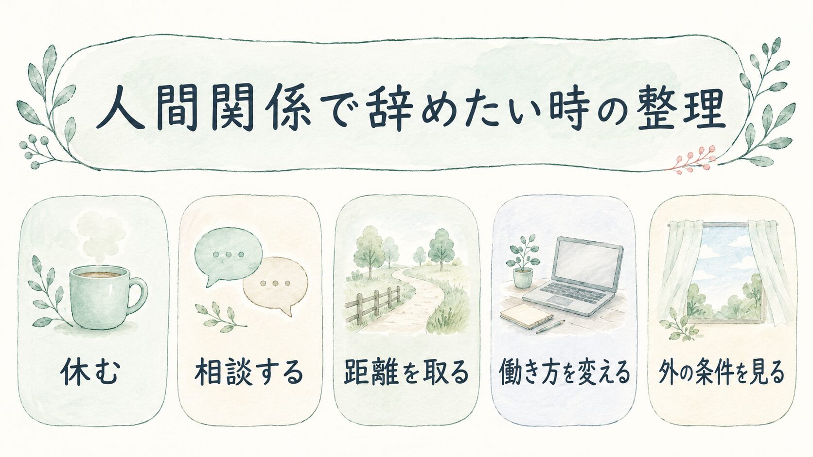 人間関係で辞めたい時の整理について整理した薬剤師向け図解
