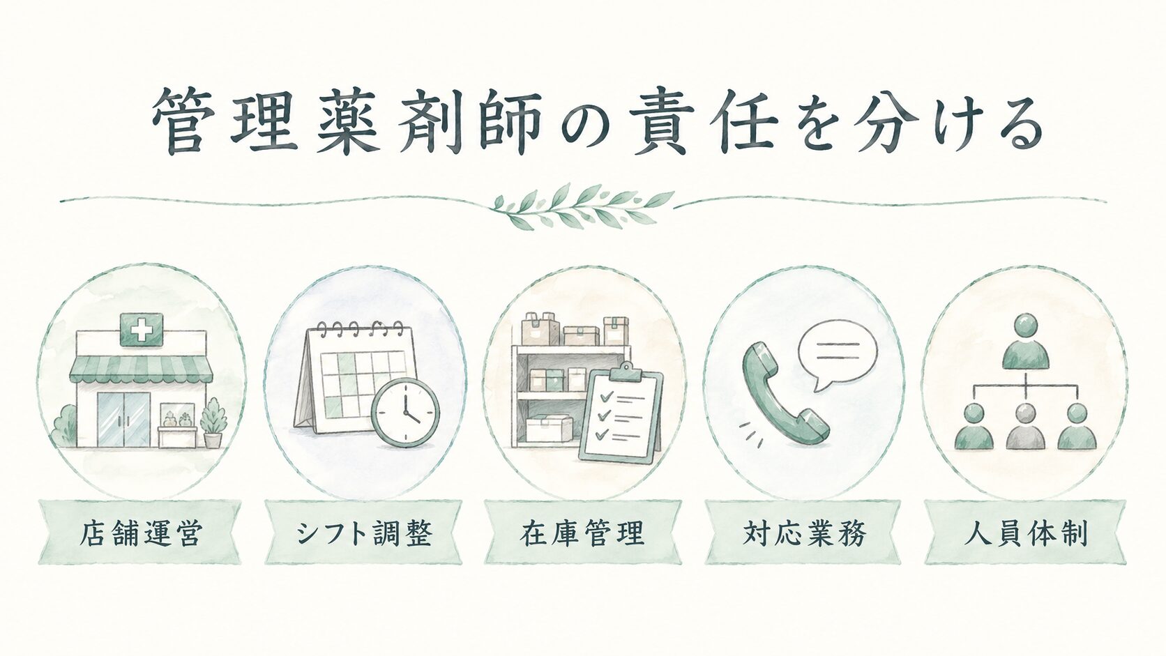 管理薬剤師の責任を分けるについて整理した薬剤師向け図解