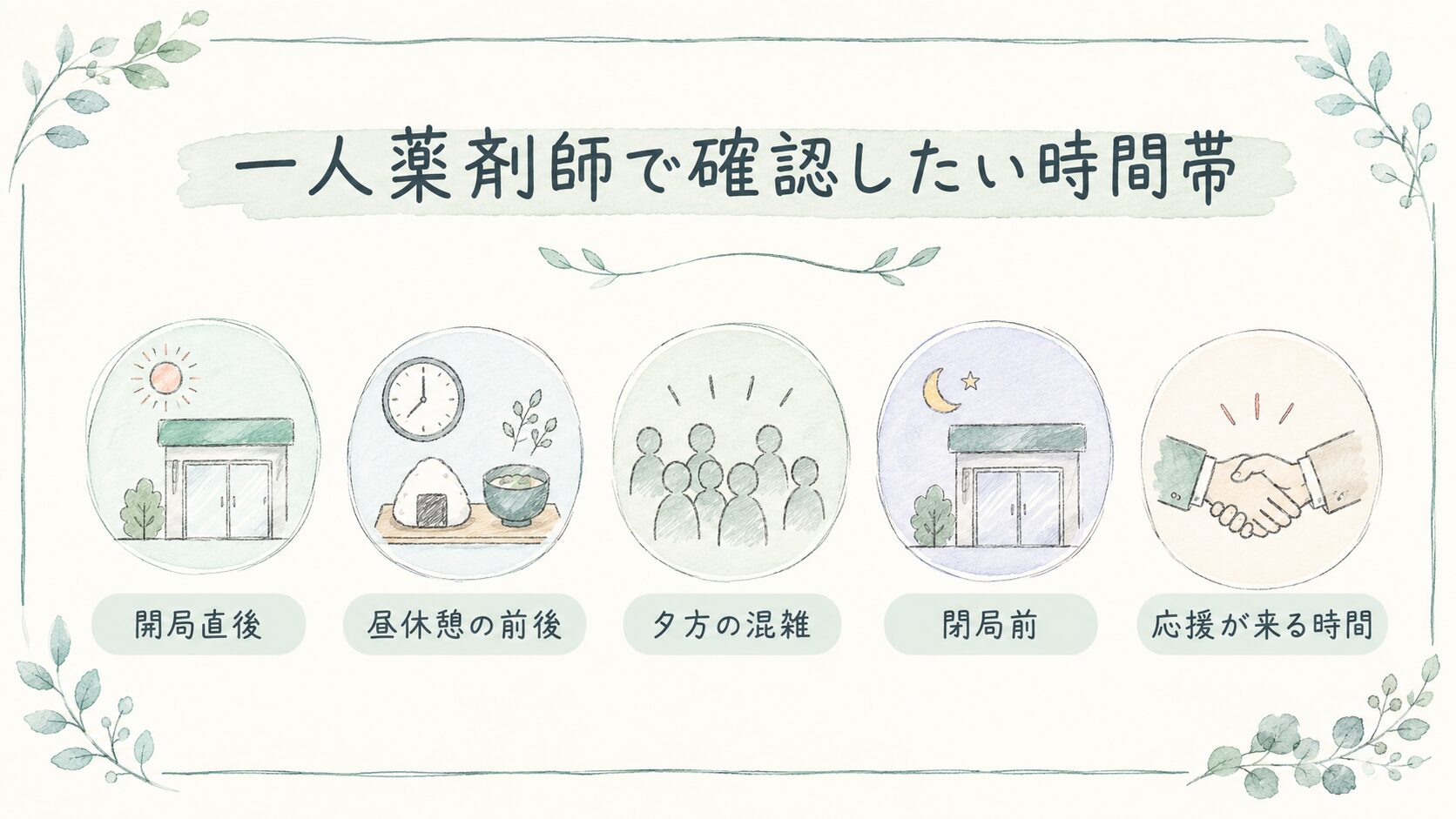 一人になる時間帯を確認するについて整理した薬剤師向け図解