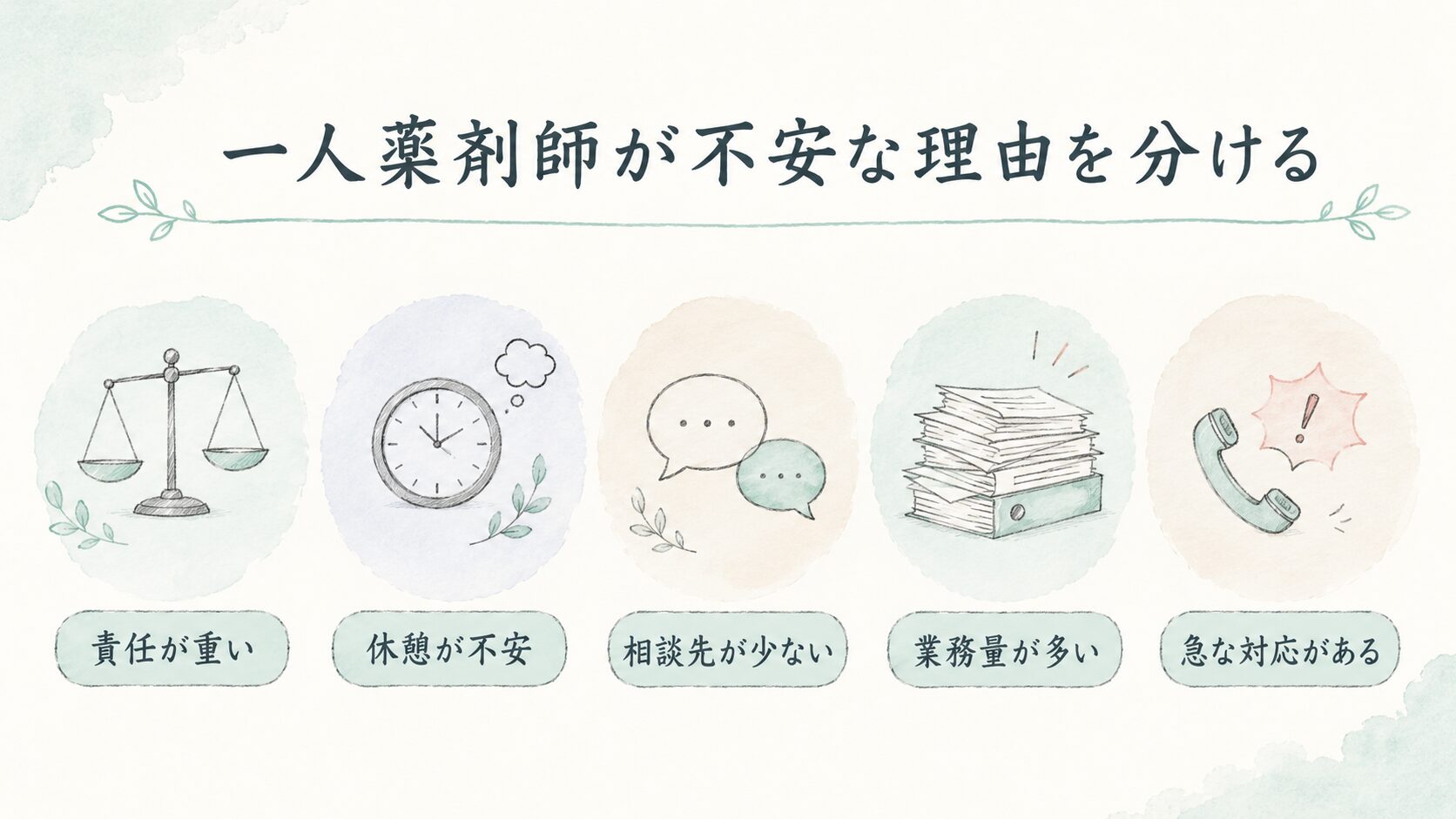 休憩が取れる体制を見るについて整理した薬剤師向け図解
