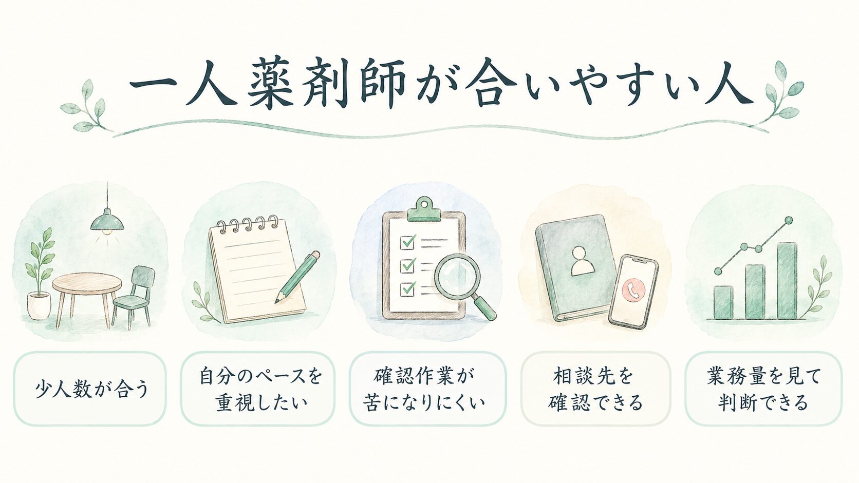 求人票で一人薬剤師を確認するについて整理した薬剤師向け図解