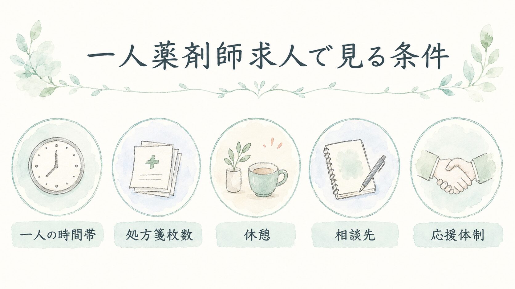 一人薬剤師求人を見る前のメモについて整理した薬剤師向け図解