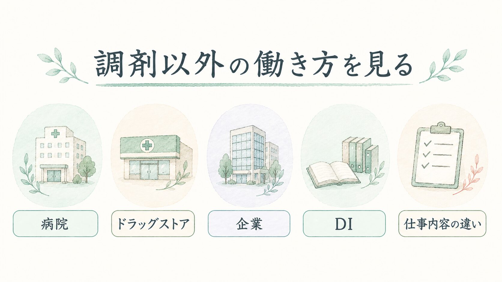 調剤以外の働き方を見るについて整理した薬剤師向け図解