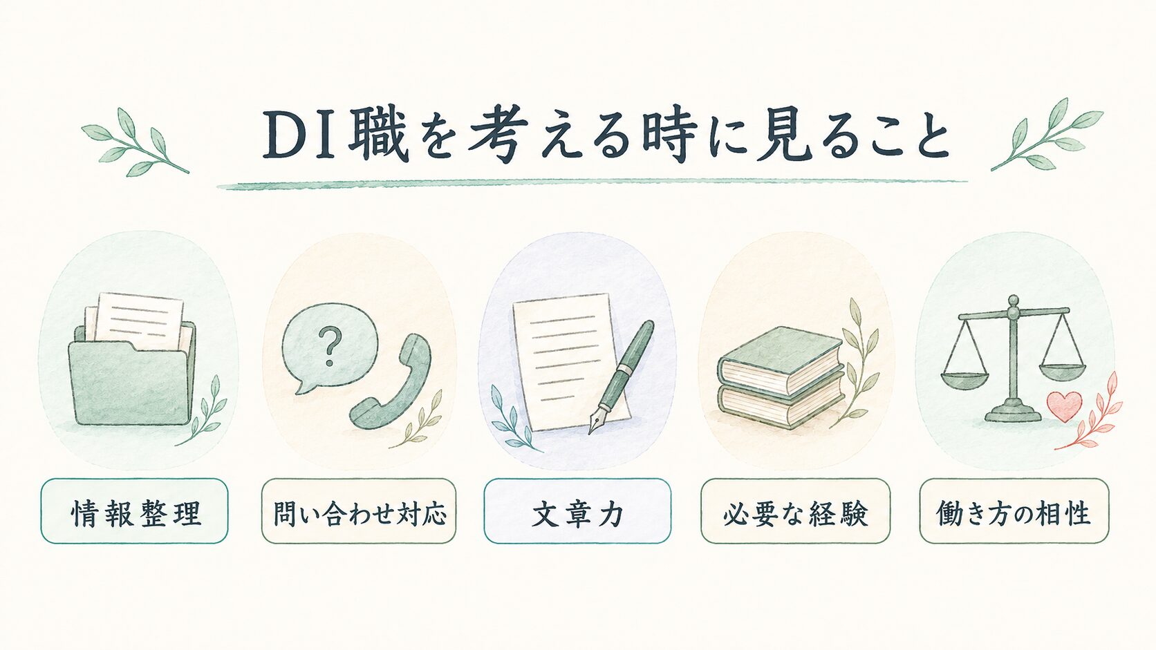 DI職を考える時に見ることについて整理した薬剤師向け図解